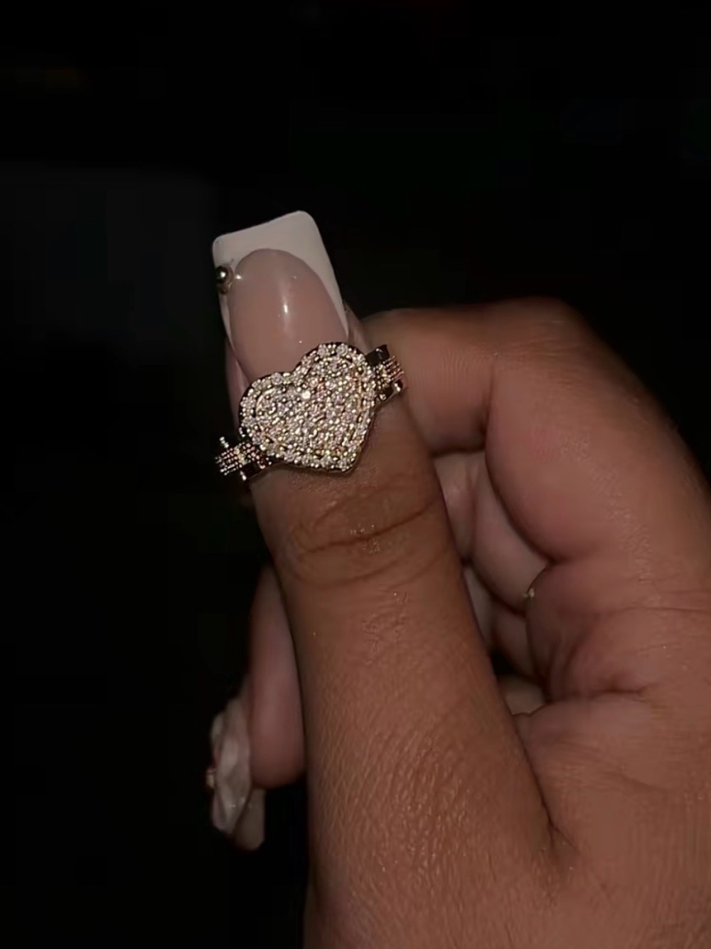 New women’s gold plated heart ring